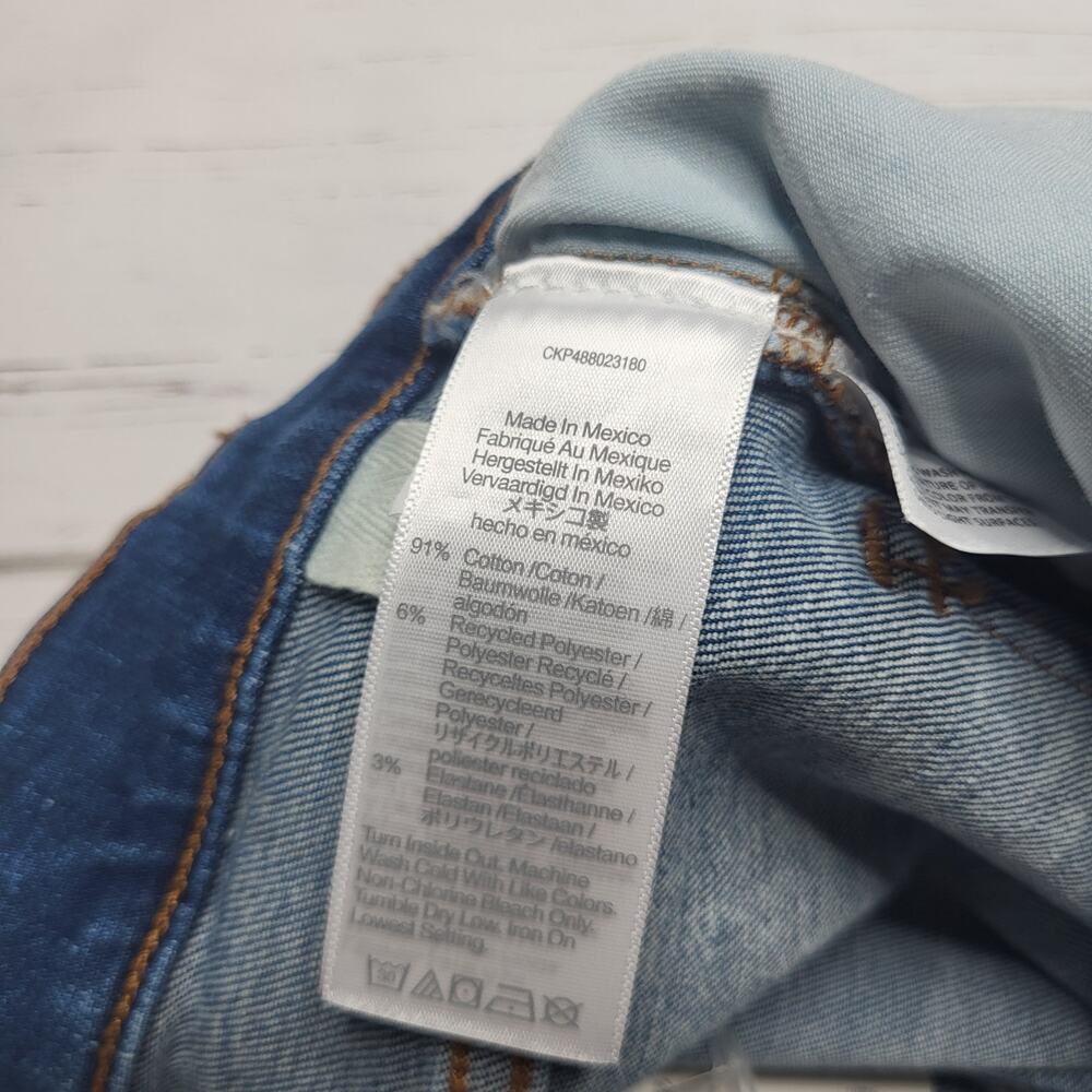 Madewell Flared Wide Leg Crop Jeans Raw Hm Super Stretch Medium Pelion Wash 26 - Picture 11 of 11